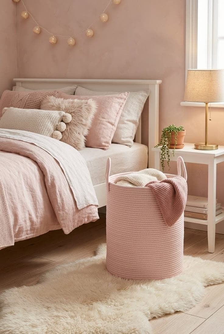 Pink Laundry Hamper