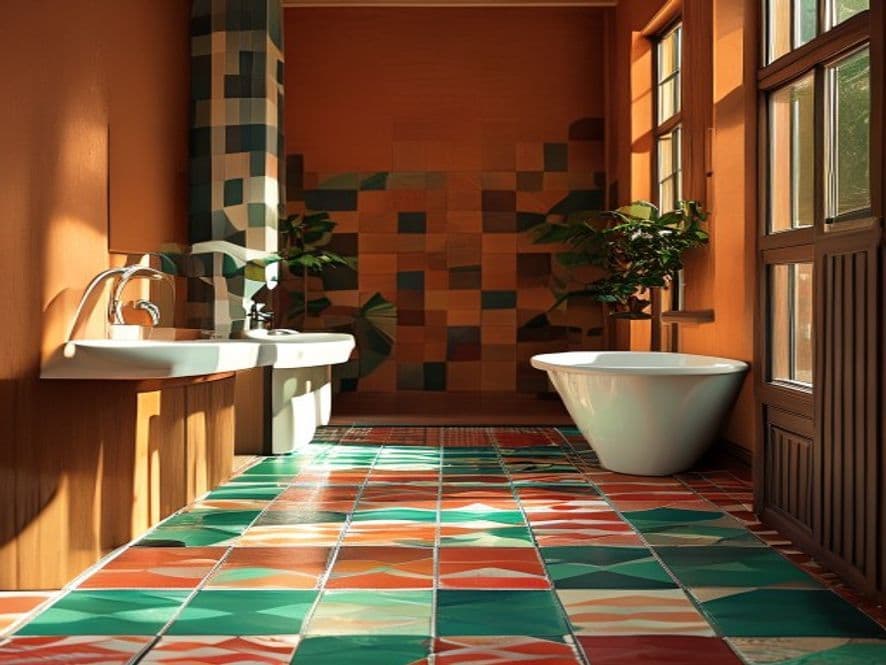Checkerboard or Bold Geometric Tile Floors