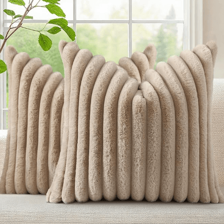 Plush Ribbed Cushion