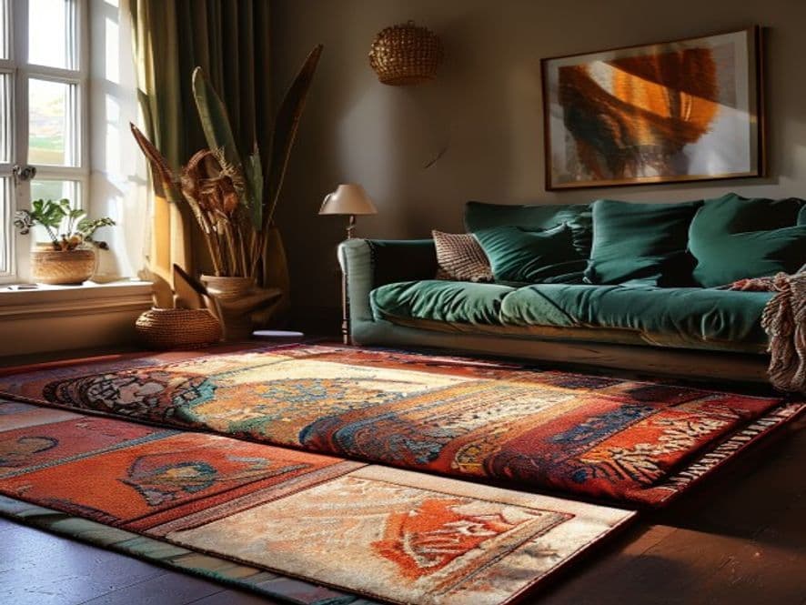 Layered Rugs With Different Textures