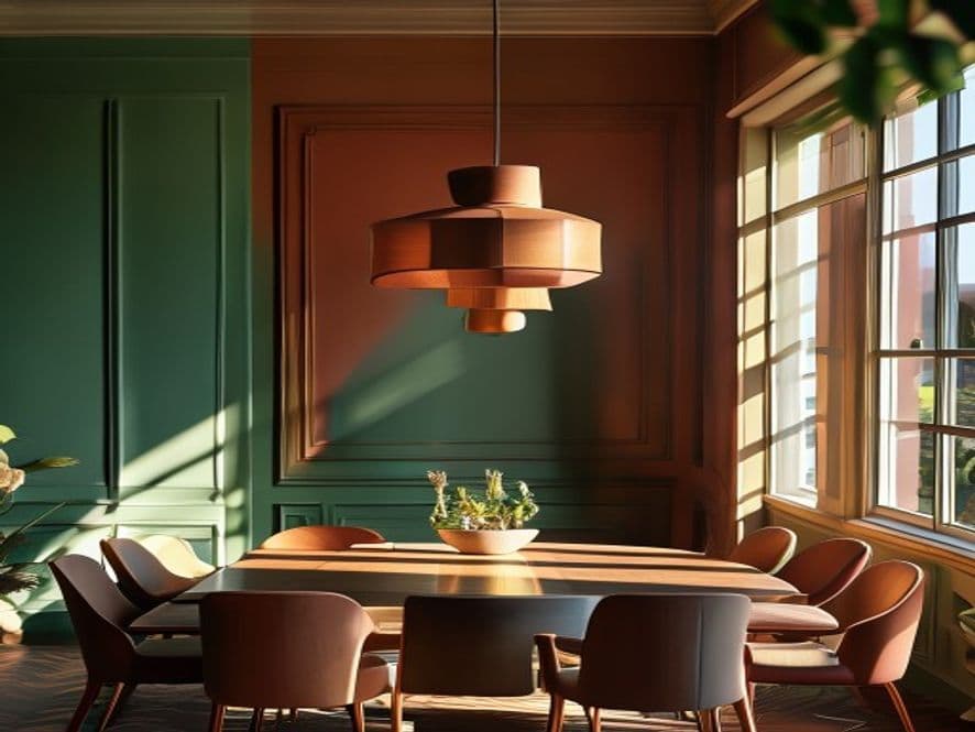 A Geometric Pendant Light as the Room's Anchor