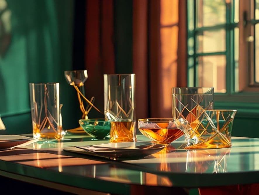 Table Styling With Geometric Glassware and Candleholders